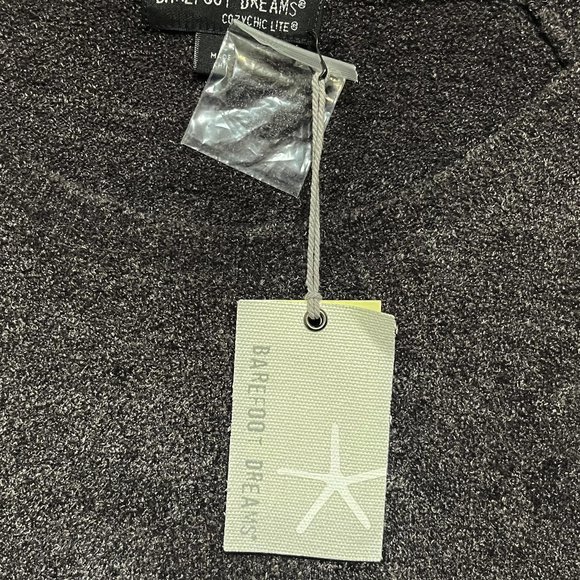 Barefoot Dreams Grey Cozychic Lite Scoop Neck Holes Sweatshirt NEW WITH TAGS - Picture 5 of 7